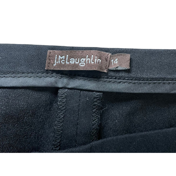J. McLaughlin Womens Dress Pants Black Straight Leg 14 Stretchy Tailored Classic - Picture 3 of 10